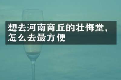想去河南商丘的壮悔堂，怎么去最方便