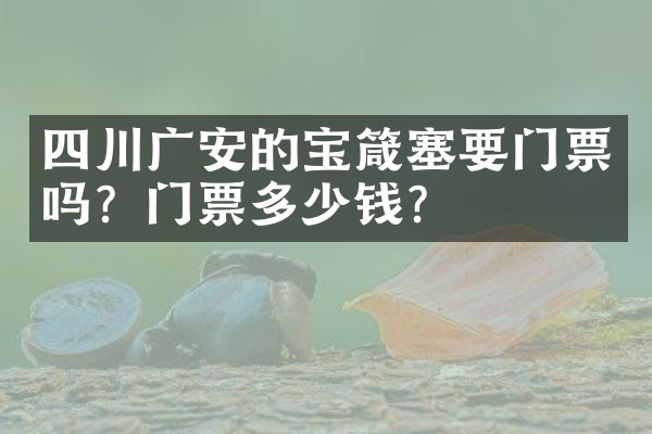 四川广安的宝箴塞要门票吗？门票多少钱？