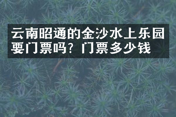 云南昭通的金沙水上乐园要门票吗？门票多少钱？