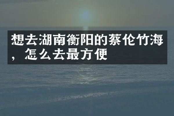 想去湖南衡阳的蔡伦竹海，怎么去最方便