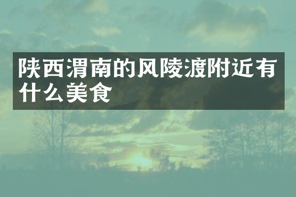 陕西渭南的风陵渡附近有什么美食