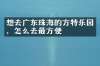 想去广东珠海的方特乐园，怎么去最方便