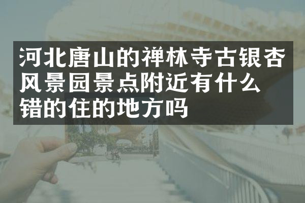 河北唐山的禅林寺古银杏风景园景点附近有什么不错的住的地方吗