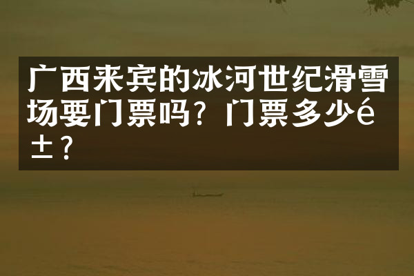 广西来宾的冰河世纪滑雪场要门票吗？门票多少钱？