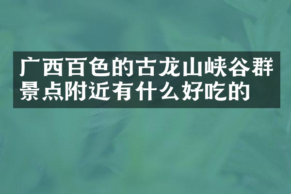 广西百色的古龙山峡谷群景点附近有什么好吃的