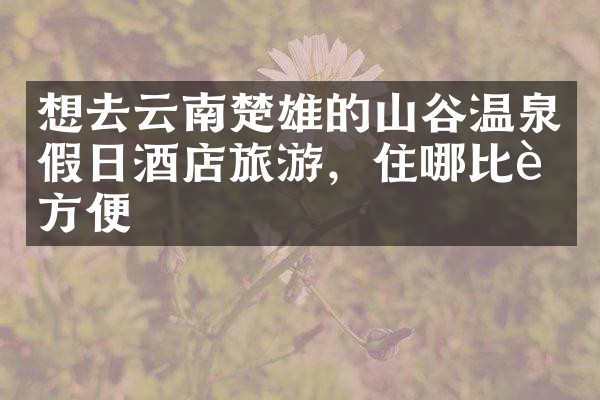 想去云南楚雄的山谷温泉假日酒店旅游，住哪比较方便
