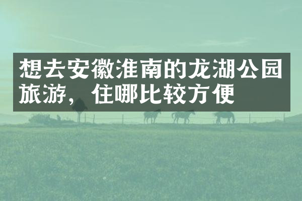 想去安徽淮南的龙湖公园旅游，住哪比较方便