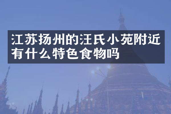 江苏扬州的汪氏小苑附近有什么特色食物吗