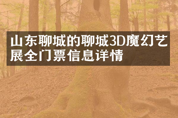 山东聊城的聊城3D魔幻艺术展全门票信息详情