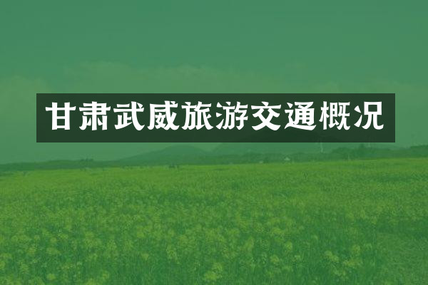 甘肃武威旅游交通概况