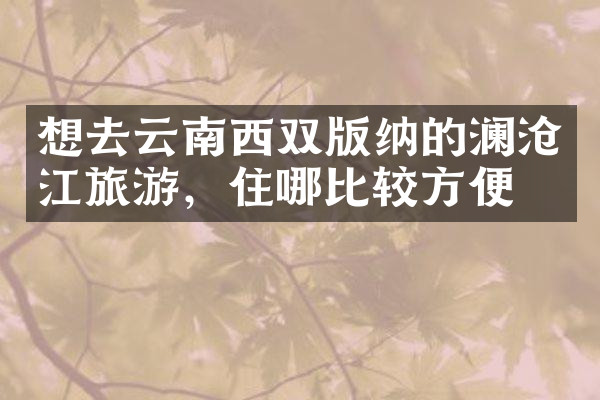 想去云南西双版纳的澜沧江旅游，住哪比较方便