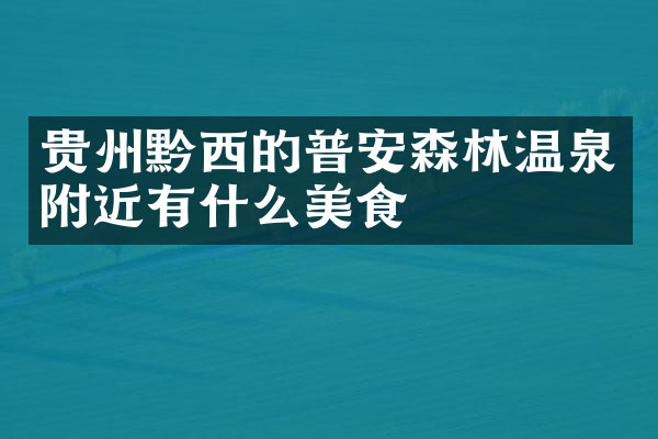 贵州黔西的普安森林温泉附近有什么美食