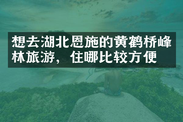 想去湖北恩施的黄鹤桥峰林旅游，住哪比较方便