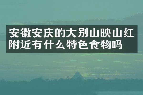 安徽安庆的大别山映山红附近有什么特色食物吗
