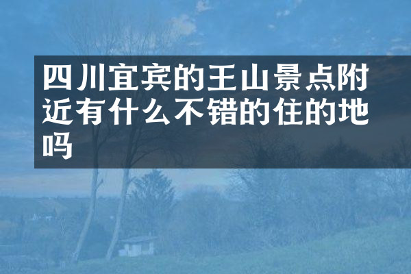 四川宜宾的僰王山景点附近有什么不错的住的地方吗