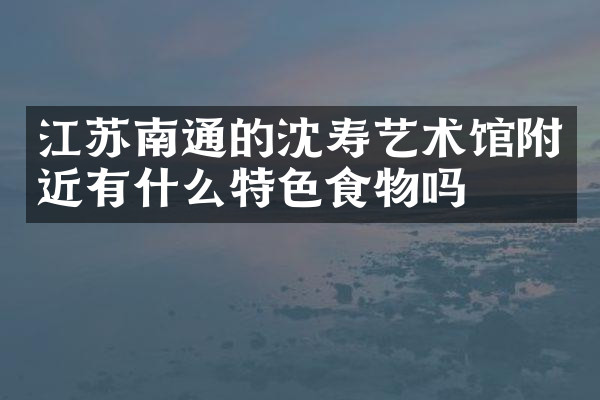 江苏南通的沈寿艺术馆附近有什么特色食物吗