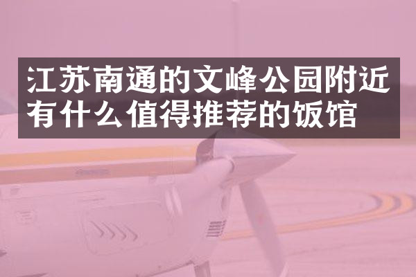 江苏南通的文峰公园附近有什么值得推荐的饭馆吗