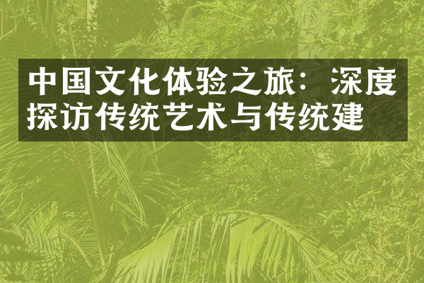 中国文化体验之旅：深度探访传统艺术与传统建筑