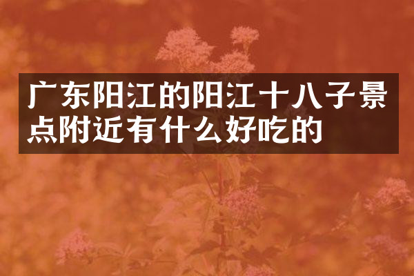 广东阳江的阳江十八子景点附近有什么好吃的