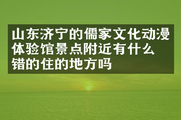 山东济宁的儒家文化动漫体验馆景点附近有什么不错的住的地方吗