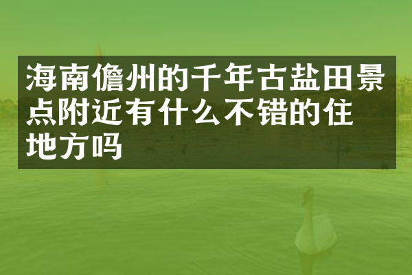 海南儋州的千年古盐田景点附近有什么不错的住的地方吗