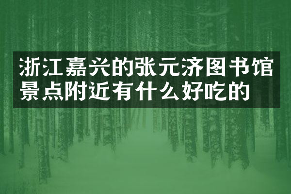 浙江嘉兴的张元济图书馆景点附近有什么好吃的