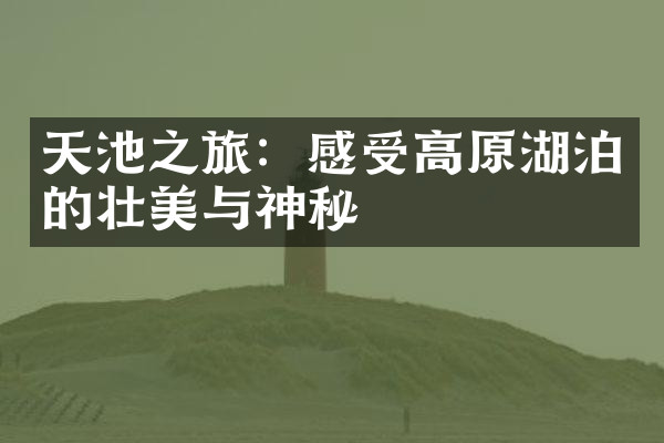 天池之旅：感受高原湖泊的壮美与神秘
