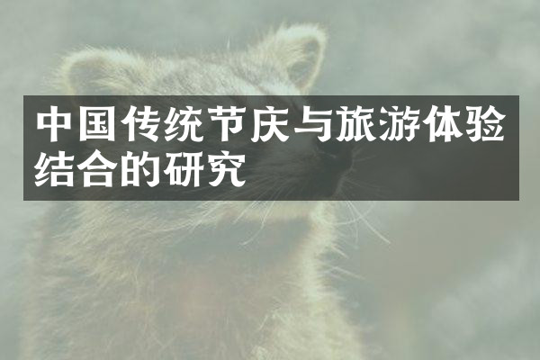 中国传统节庆与旅游体验结合的研究