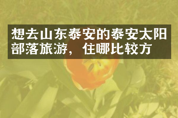 想去山东泰安的泰安太阳部落旅游，住哪比较方便