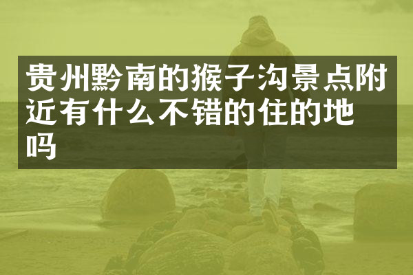 贵州黔南的猴子沟景点附近有什么不错的住的地方吗
