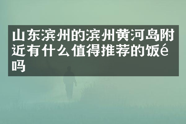 山东滨州的滨州黄河岛附近有什么值得推荐的饭馆吗