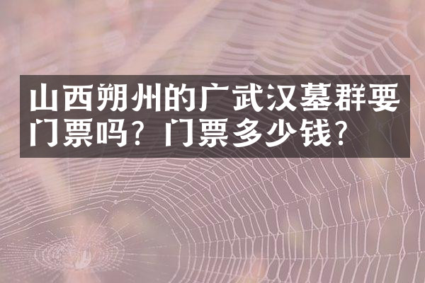 山西朔州的广武汉墓群要门票吗？门票多少钱？