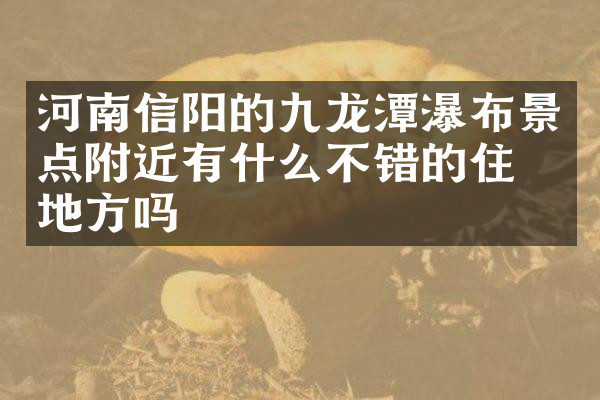 河南信阳的九龙潭瀑布景点附近有什么不错的住的地方吗