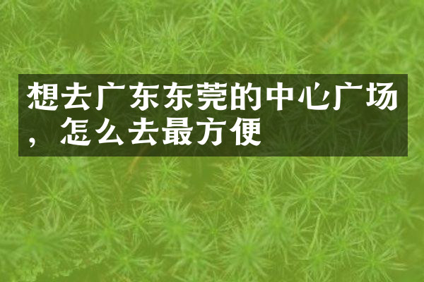 想去广东东莞的中心广场，怎么去最方便