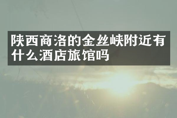 陕西商洛的金丝峡附近有什么酒店旅馆吗