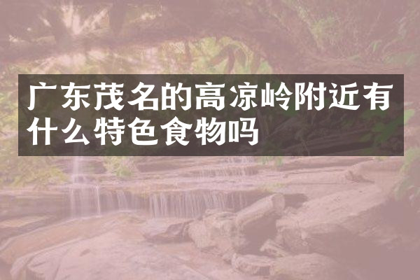 广东茂名的高凉岭附近有什么特色食物吗