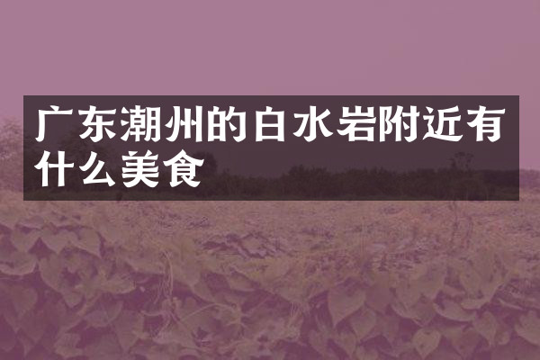 广东潮州的白水岩附近有什么美食