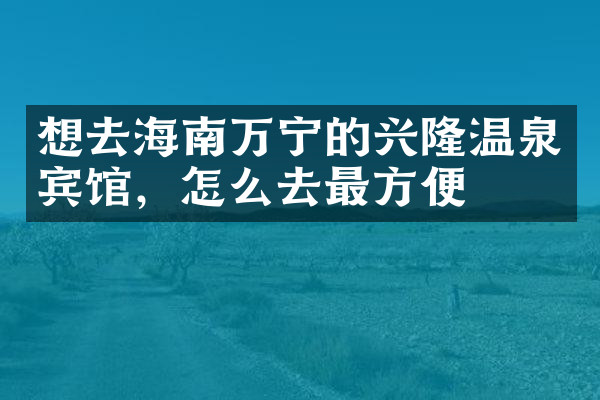 想去海南万宁的兴隆温泉宾馆，怎么去最方便