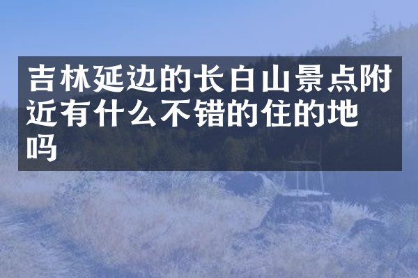 吉林延边的长白山景点附近有什么不错的住的地方吗