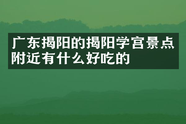广东揭阳的揭阳学宫景点附近有什么好吃的