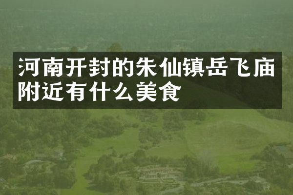 河南开封的朱仙镇岳飞庙附近有什么美食