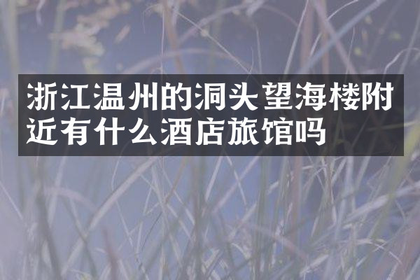 浙江温州的洞头望海楼附近有什么酒店旅馆吗