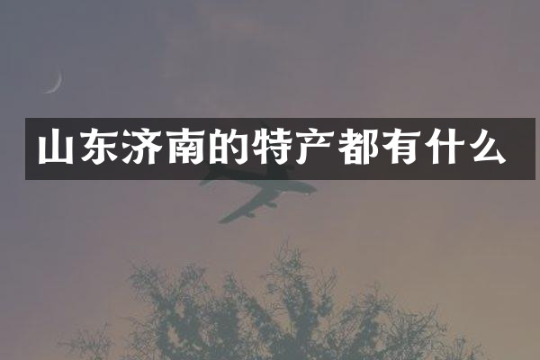 山东济南的特产都有什么