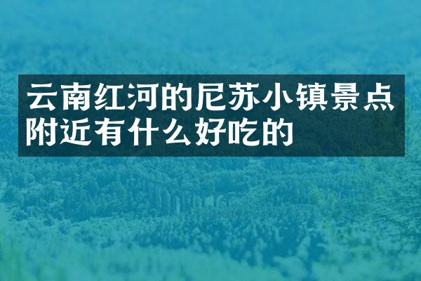 云南红河的尼苏小镇景点附近有什么好吃的