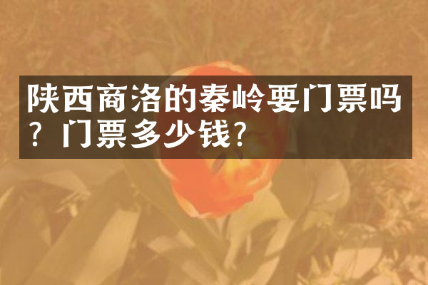 陕西商洛的秦岭要门票吗？门票多少钱？
