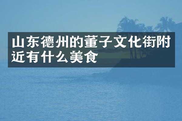 山东德州的董子文化街附近有什么美食
