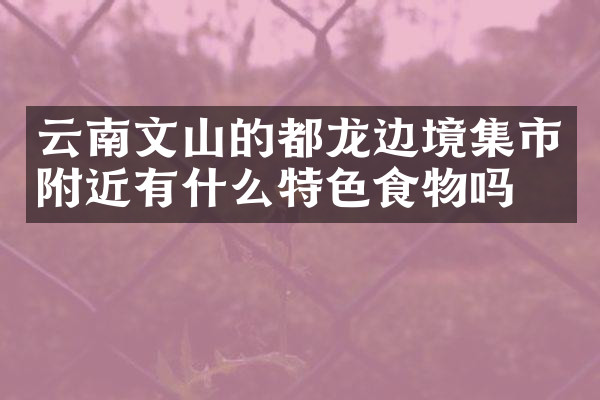 云南文山的都龙边境集市附近有什么特色食物吗