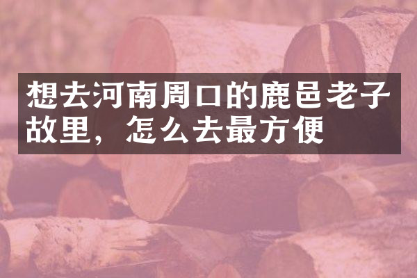 想去河南周口的鹿邑老子故里，怎么去最方便