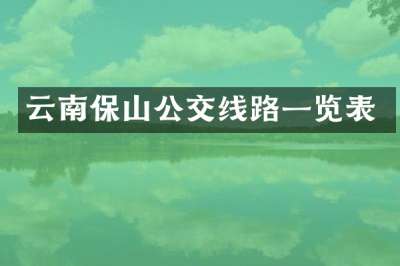 云南保山公交线路一览表