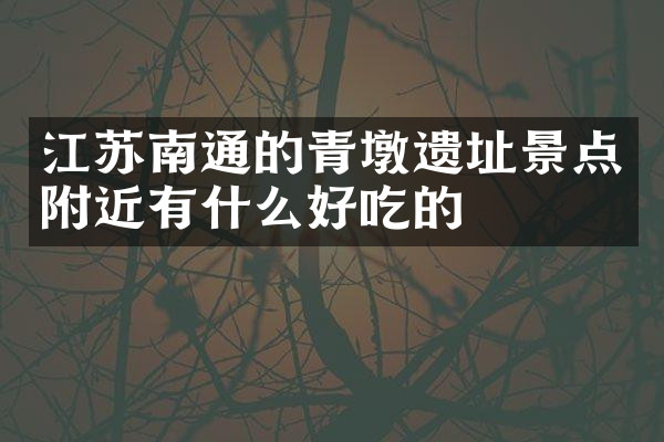 江苏南通的青墩遗址景点附近有什么好吃的
